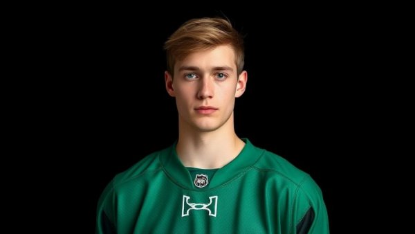 Hockey player in green jersey making Landon DuPont Memorial Cup debut.
