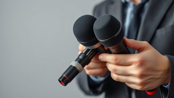 Journalist holding microphones and notepad for Denver health news.