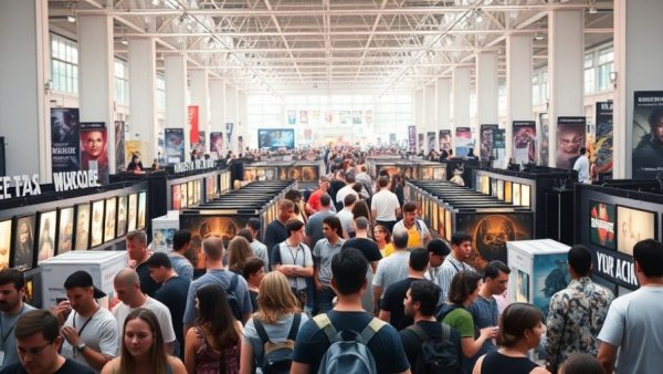 Fan Expo Denver bustling crowd in exhibition hall