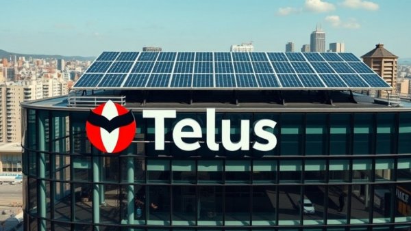 Telus building with solar panels, related to water usage by AI data centres in B.C.