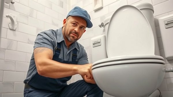 Plumber provides vancouver professional advice while fixing toilet.