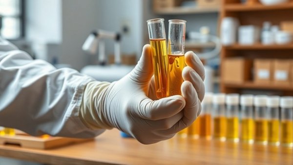 Laboratory scientist handling test tube for research to predict and prevent lung cancer.