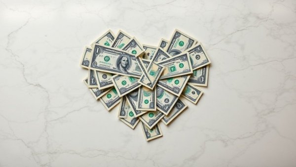 Heart-shaped dollar bills illustrating IRS gift tax rules.