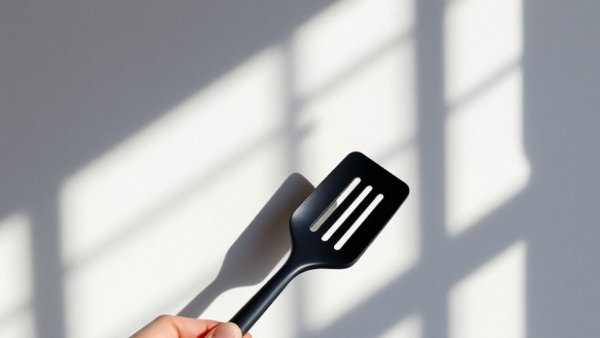 Close-up of a mini spatula held against a light background.