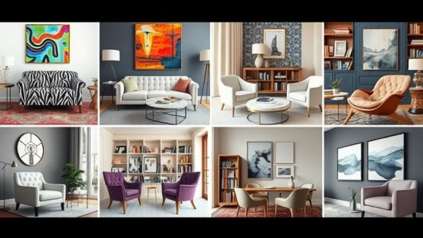 Stylish living room chair pairings in varied designs.