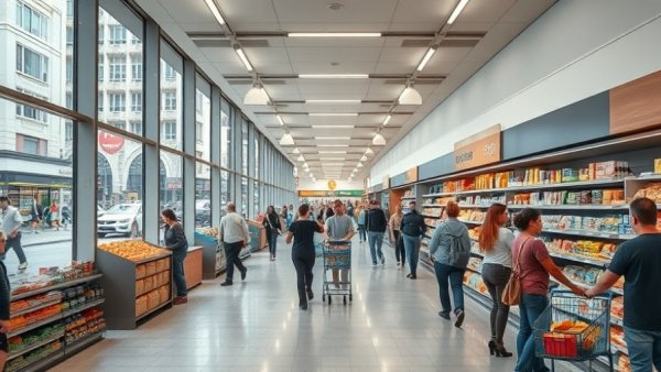 Loblaws City Market Vancouver interior with city view