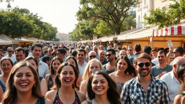 Crowd at Greek Day on Broadway event in Vancouver BC