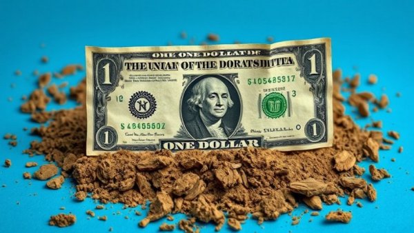 Weathered dollar bill on blue background, emphasizing finance tips Vancouver.