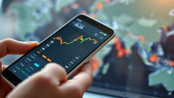 Close-up of stock data on a phone, technology Vancouver.