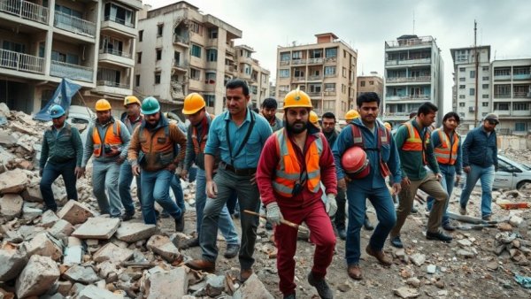 Rescue workers clear rubble after Venezuela earthquakes.