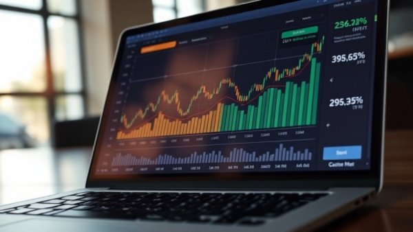 Graph showing financial trends for IPO tax strategies on a laptop.