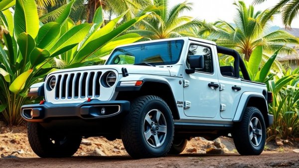 White Jeep in a tropical setting related to Jeep fire recall