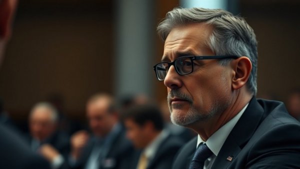 Close-up of a man at a meeting about proposed changes to major project reviews.