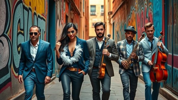 Motown concert performers in Vancouver, urban alleyway setting