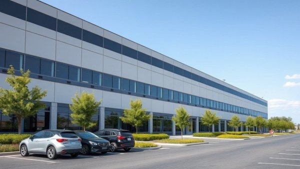 Vancouver data centre development with parking and greenery