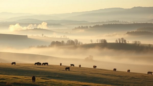 B.C. farmers defy evacuation orders, cattle graze in smoky dawn.