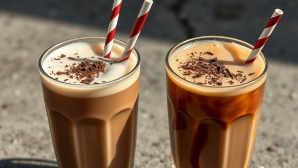 Family coffee recipes: Frothy iced coffees topped with chocolate.