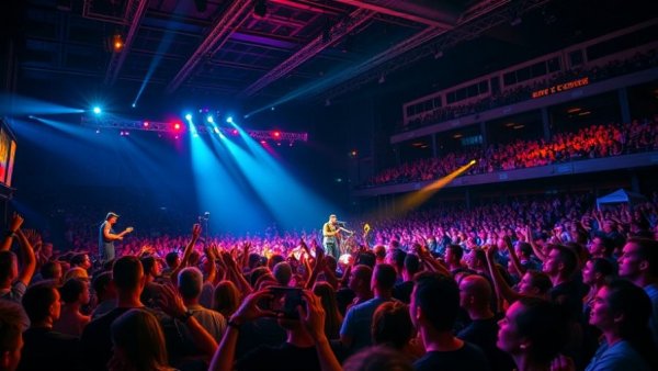 AC/DC concert in Vancouver with energetic crowd and vibrant lighting