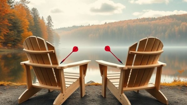 Photo of Adirondack chairs with darts symbolizing envy