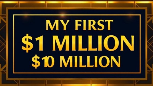 Stylish banner illustrating how to make your first million through investing.