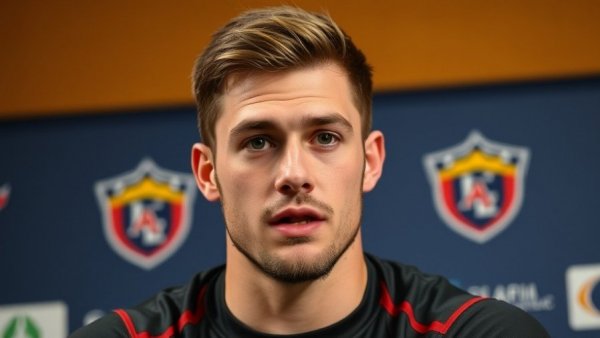 Athlete at press conference discussing Florida Panthers role change