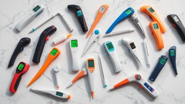 Variety of best instant-read thermometers displayed on marble.