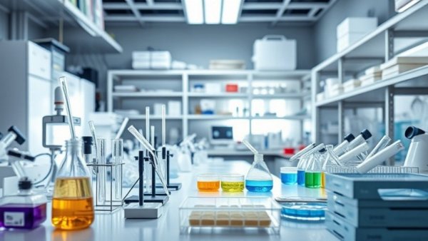 Scientific lab in B.C. life sciences sector with equipment on workbench.