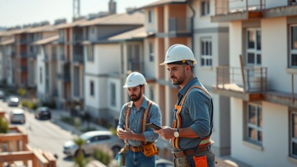 Workers construct rooftops in Canada housing starts.