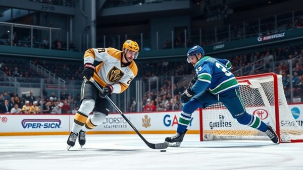 Vancouver Canucks vs Nashville Predators in intense NHL match.