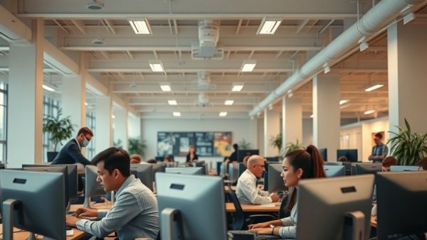 Modern office environment highlighting AI skills harder to find scene