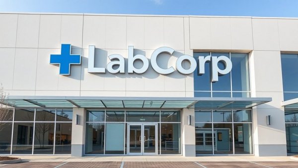 LabCorp office building with logo prominently displayed.