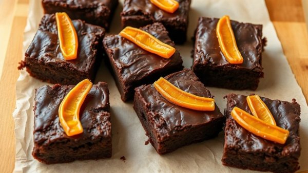 Upgrading boxed brownies with candied ginger topping.