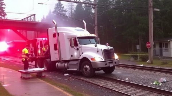 Truck struck by train in Maple Ridge, killing one and injuring another