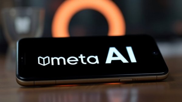 Meta’s personal AI agent logo on smartphone with blurred background