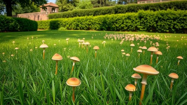 Mushrooms in a green garden for home improvement in Vancouver.
