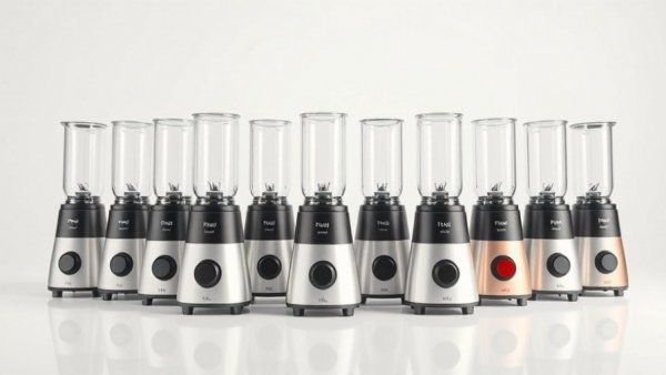 Sleek, modern personal blenders for creamy smoothies on a white surface.