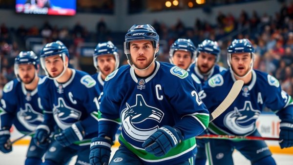 Vancouver Canucks players in action on the ice