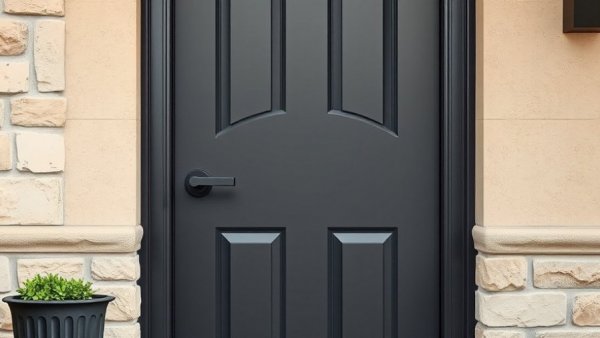 Modern gray front door in home improvement Vancouver setting