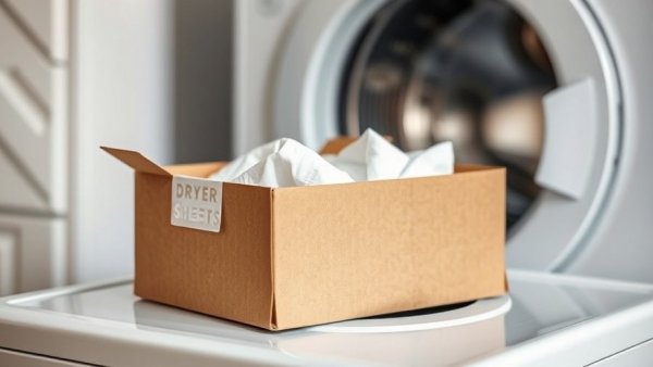 Box of dryer sheets on washing machine for mailbox pest control.
