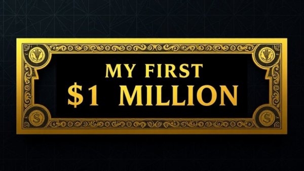 Financial freedom concept design with gold and black theme.