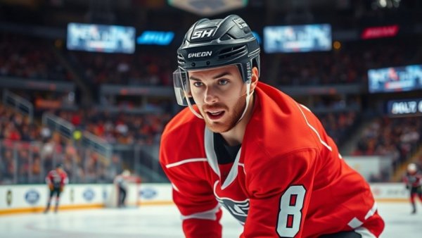 Hockey player focused during a game, related to Nikita Kucherov trade request.