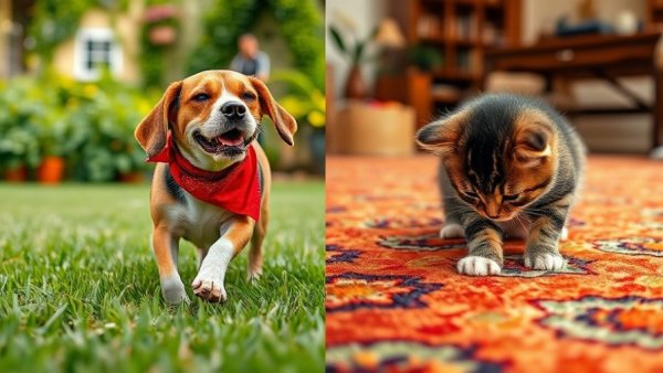 Vancouver pets: playful beagle and kitten in natural settings
