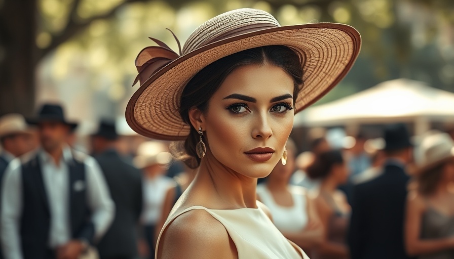 Elegant woman in hat at Aspen Fashion Week GLOBAL Show.