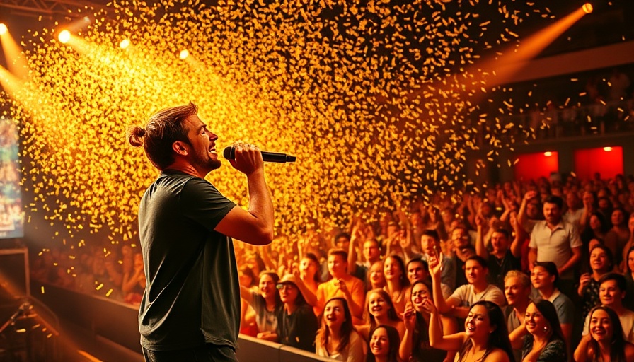 Teddy Swims concert at Red Rocks with confetti shower.