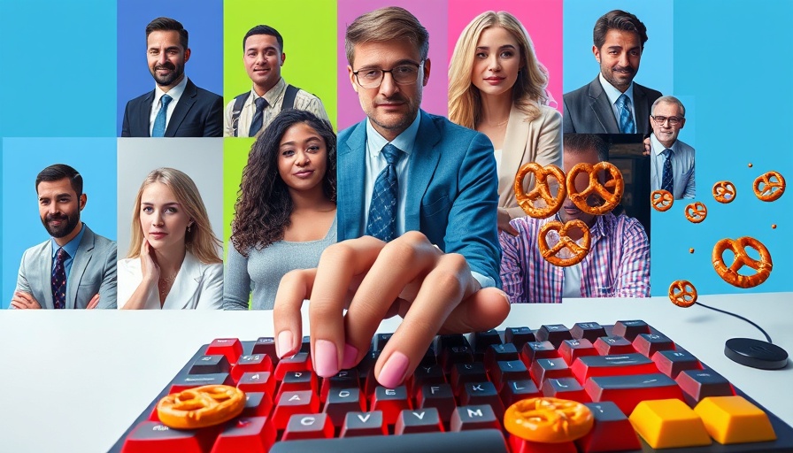 Dynamic collage of professionals with colorful AI education theme