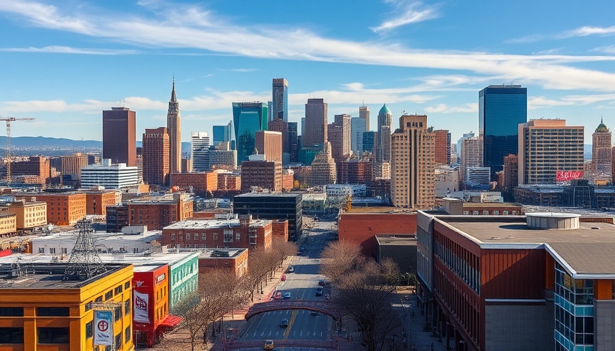 Denver local news urban cityscape with vibrant skyline.
