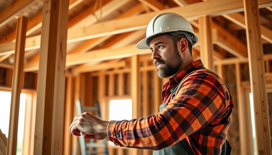 Diligent construction worker installing beams in house frame related to Colorado energy codes clean power emissions cuts.