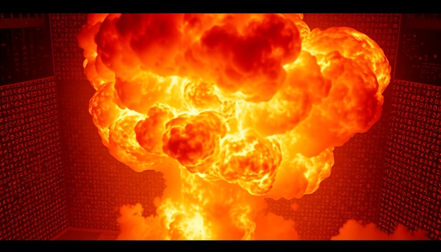 AI Doomsday Predictions explosion with dramatic colors.