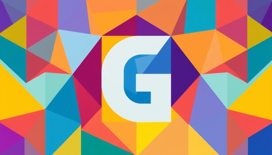 Colorful geometric G in modern digital design.