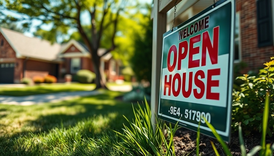 Open house sign in Metro Denver housing market, sunny day.